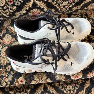 ON Cloud White and Black Running Sneakers